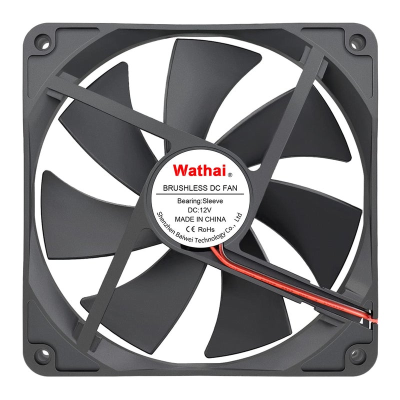 Wathai 140mm Case Fan 12V DC Brushless High Performance Cooling Fan 140x25mm - Image 4